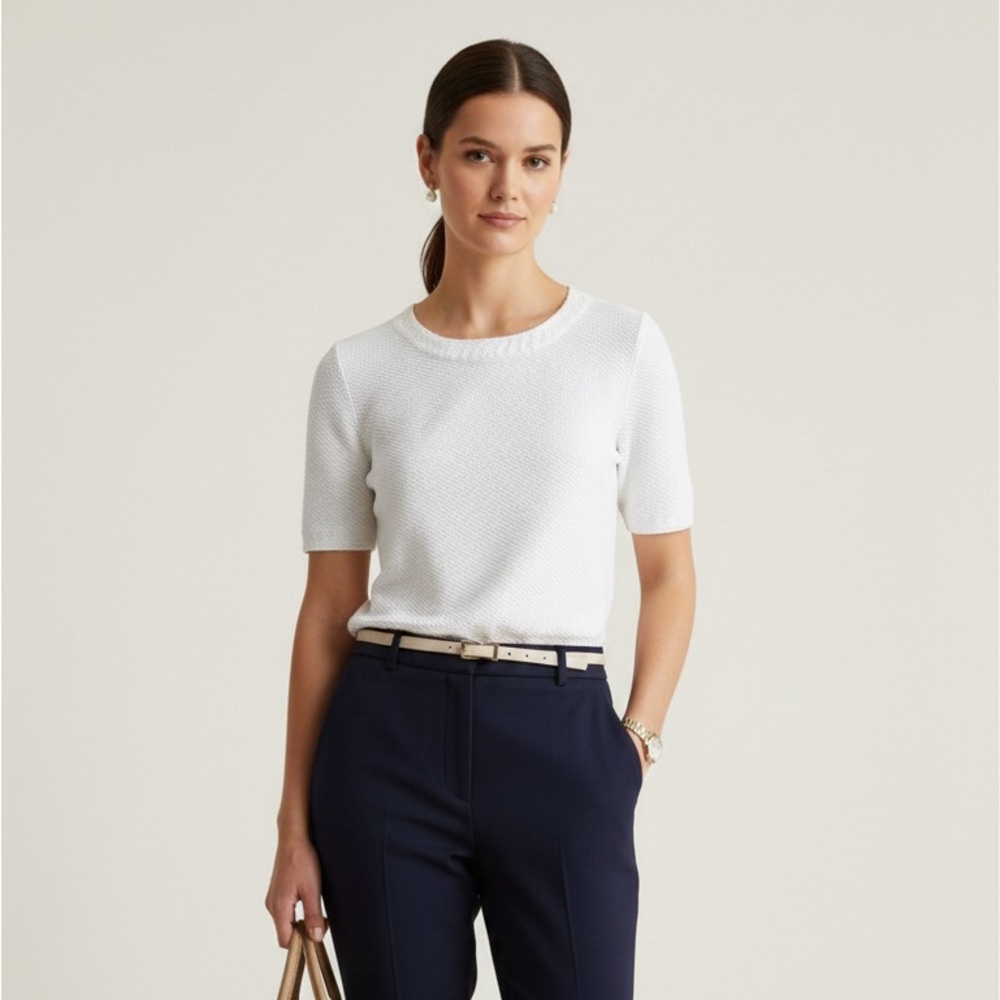 Banana Republic Cream Textured Top